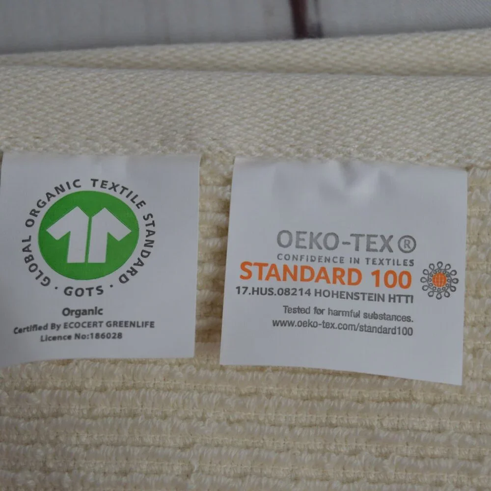Brooklinen 100% Organic Cotton Ribbed Washcloths Vanilla Set 2 WC-GTS-41 NEW